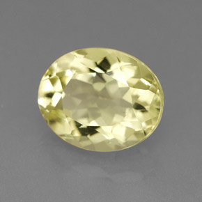 Quarzo naturale giallo da 3,05 ct, taglio ovale, VVS