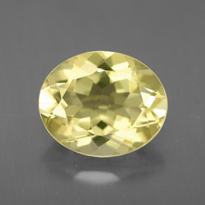 Quarzo naturale giallo da 3,07 ct, taglio ovale, VVS