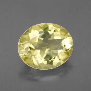 Quarzo naturale giallo da 3,07 ct, taglio ovale, VVS