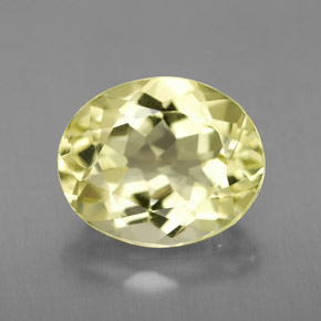 Quarzo naturale giallo da 3,38 ct, taglio ovale, VVS