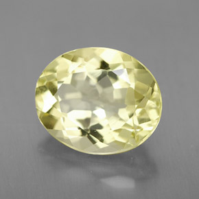 Quarzo naturale giallo da 3,38 ct, taglio ovale, VVS