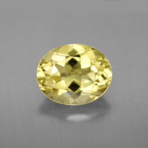 Quarzo naturale giallo da 3,26 ct, taglio ovale, VVS