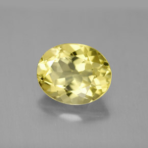 Quarzo naturale giallo da 3,26 ct, taglio ovale, VVS