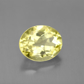 Quarzo naturale giallo da 3,47 ct, taglio ovale, VVS