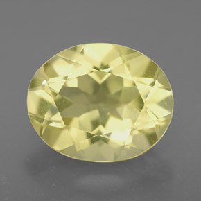 Quarzo naturale giallo da 3,52 ct, taglio ovale, VVS