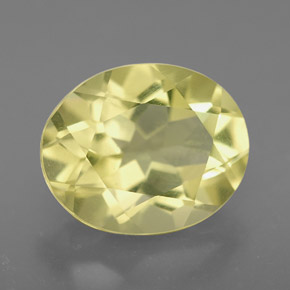 Quarzo naturale giallo da 3,52 ct, taglio ovale, VVS