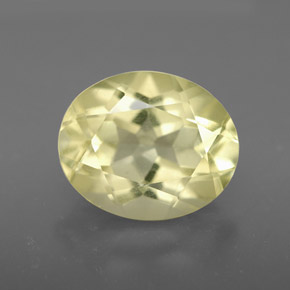 Quarzo Giallo limone naturale da 3.18 ct, Taglio ovale, VVS