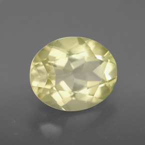 Quarzo Giallo limone naturale da 3.18 ct, Taglio ovale, VVS