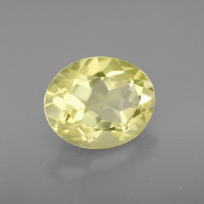 Quarzo naturale giallo da 3,38 ct, taglio ovale, VVS