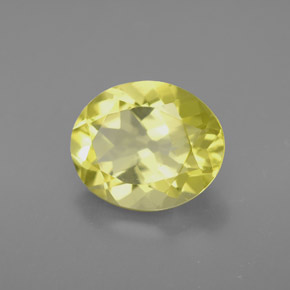 Quarzo naturale giallo da 3,34 ct, taglio ovale, VVS