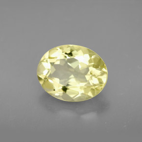 Quarzo naturale giallo da 3,47 ct, taglio ovale, VVS