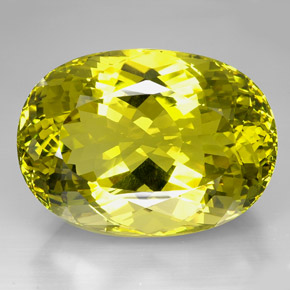 Quarzo naturale giallo da 604,50 ct, taglio ovale, VVS