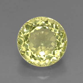 Quarzo naturale giallo da 8,39 ct, taglio rotondo, VVS