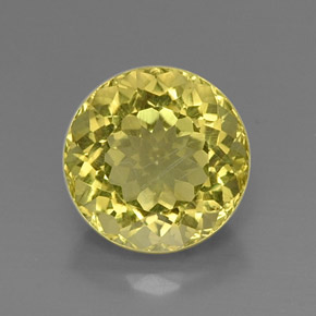 Quarzo Giallo limone naturale da 7.13 ct, Taglio rotondo, VVS-VS