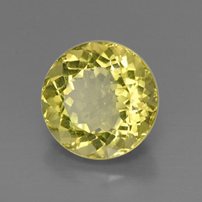 Quarzo Giallo limone naturale da 7.13 ct, Taglio rotondo, VVS-VS