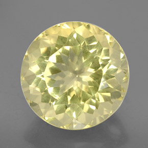 Quarzo naturale giallo da 7,14 ct, taglio rotondo, VVS