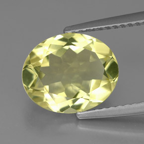 Quarzo naturale giallo da 2,95 ct, taglio ovale, VVS