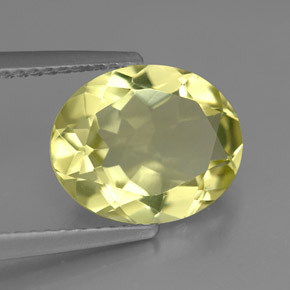 Quarzo naturale giallo da 2,95 ct, taglio ovale, VVS