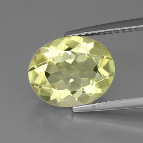 Quarzo naturale giallo da 3,04 ct, taglio ovale, VVS