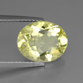 Quarzo naturale giallo da 3,04 ct, taglio ovale, VVS