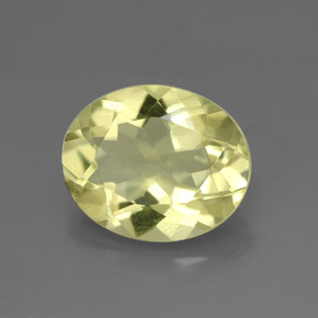 Quarzo naturale giallo da 3,07 ct, taglio ovale, VVS