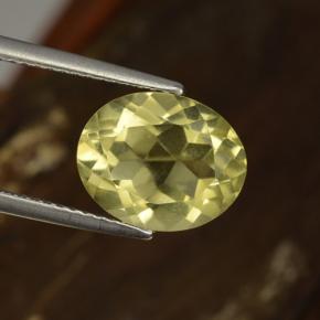 Quarzo naturale giallo da 3,63 ct, taglio ovale, VVS