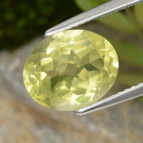 Quarzo naturale giallo da 3,53 ct, taglio ovale, VVS