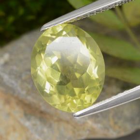 Quarzo naturale giallo da 3,53 ct, taglio ovale, VVS