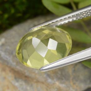 Quarzo naturale giallo da 3,53 ct, taglio ovale, VVS