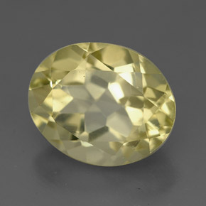 Quarzo naturale giallo da 3,77 ct, taglio ovale, VVS