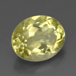 Quarzo naturale giallo da 3,29 ct, taglio ovale, VVS
