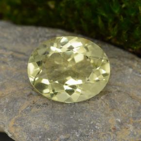 Quarzo naturale giallo da 3,14 ct, taglio ovale, VVS