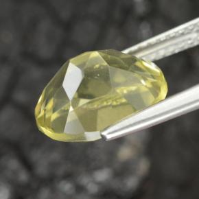 Quarzo naturale giallo da 3,86 ct, taglio ovale, VVS-VS