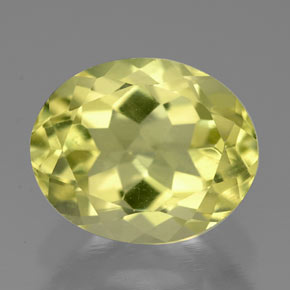 Quarzo naturale giallo da 3,44 ct, taglio ovale, VVS