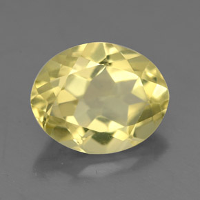 Quarzo naturale giallo da 3,02 ct, taglio ovale, VVS