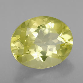 Quarzo naturale giallo da 3,19 ct, taglio ovale, VVS