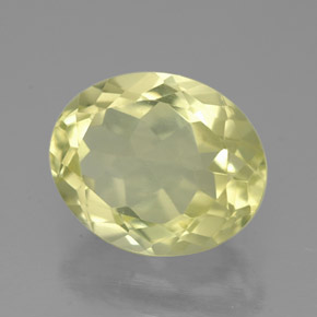 Quarzo naturale giallo da 3,32 ct, taglio ovale, VVS
