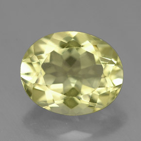Quarzo naturale giallo da 3,73 ct, taglio ovale, VVS