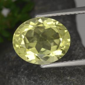 Quarzo naturale giallo da 3,21 ct, taglio ovale, VVS-VS