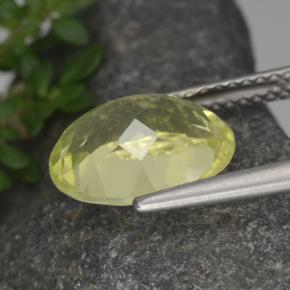 Quarzo naturale giallo da 3,21 ct, taglio ovale, VVS-VS
