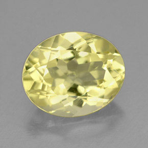 Quarzo naturale giallo da 3,41 ct, taglio ovale, VS