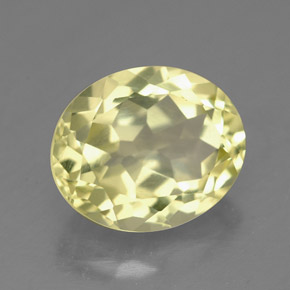 Quarzo naturale giallo da 3,32 ct, taglio ovale, VVS