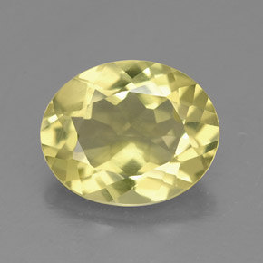 Quarzo naturale giallo da 2,88 ct, taglio ovale, VVS