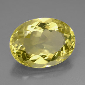 Quarzo naturale giallo da 8,98 ct, taglio ovale, VVS