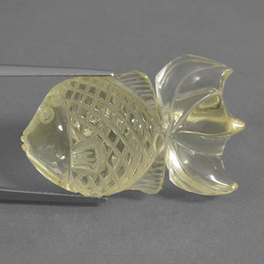 Quarzo naturale giallo da 37,03 ct, forma fantasia, trasparente