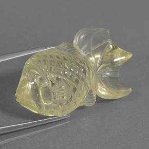 Quarzo naturale giallo da 37,03 ct, forma fantasia, trasparente