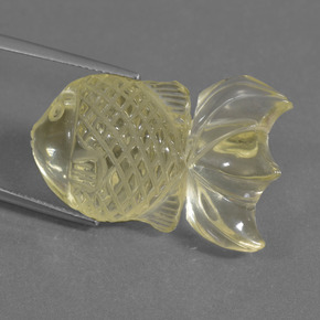 Quarzo naturale giallo da 37,03 ct, forma fantasia, trasparente