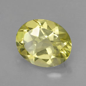 Quarzo naturale giallo da 3,28 ct, taglio ovale, VVS