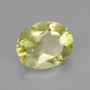 Quarzo naturale giallo da 2,92 ct, taglio ovale, VS