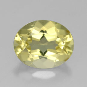 Quarzo naturale giallo da 3,34 ct, taglio ovale, VVS